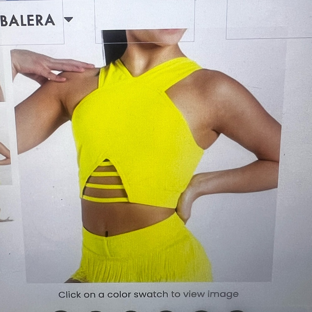 Weissman Lattice front crop top style #MT10485